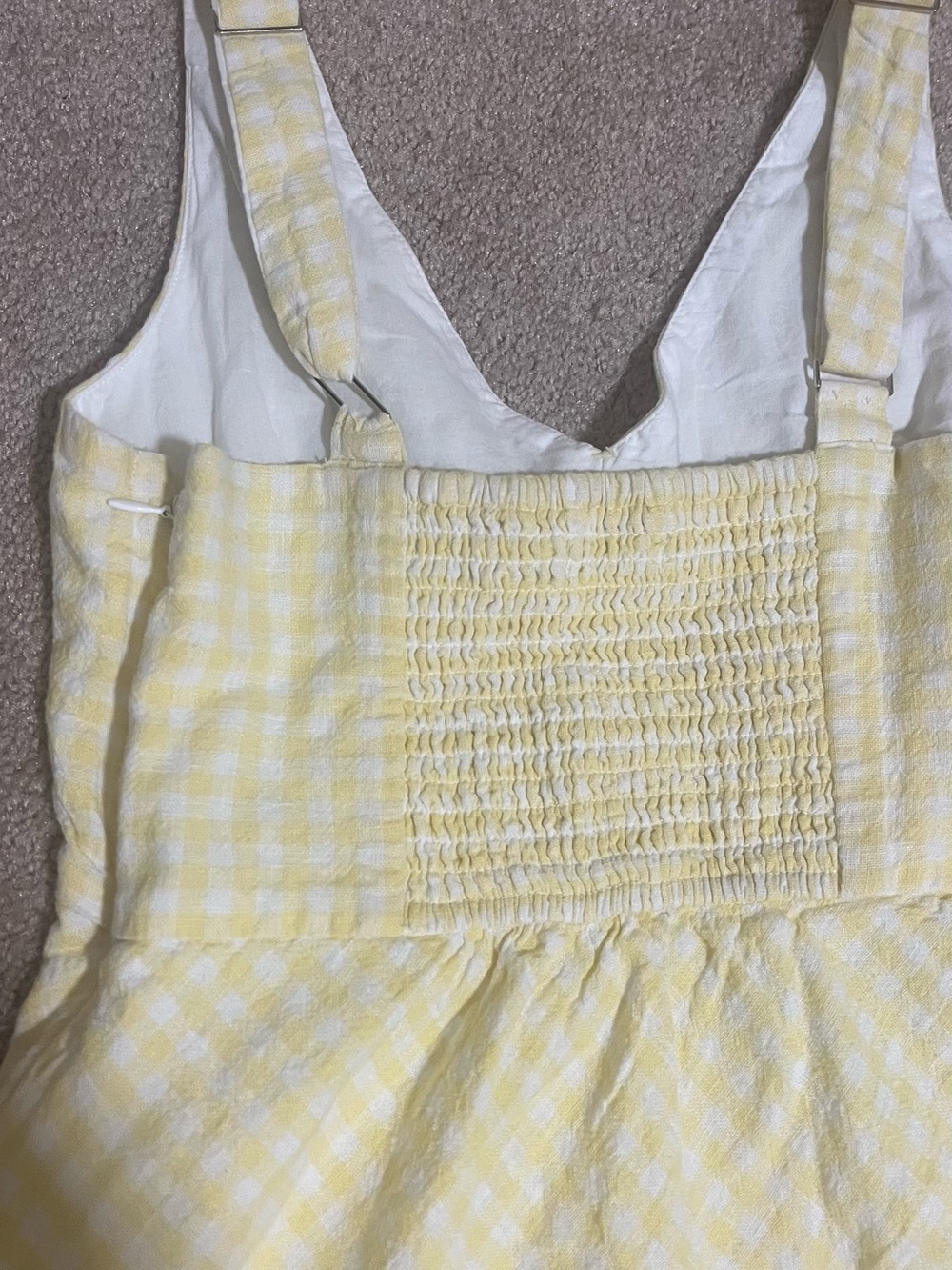 Abercrombie Linen Blend Yellow Gingham Mini Dress, Size Small, EUC - Picture 6 of 14
